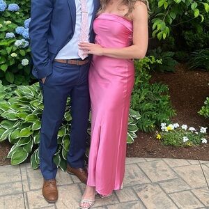 Vibrant Pink Satin Dress